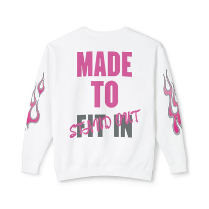 Jt Apparel Made to Stand Out Dual Color Crewneck Sweatshirt (Pink/Grey)