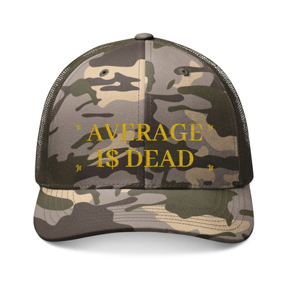 Yellow "Average Is Dead" Jt Design Camouflage Trucker Hat