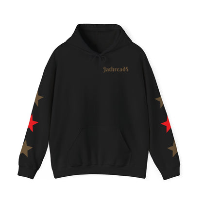 Jathread$ Brown/Red Star Sleeve Pull Over Hoodie