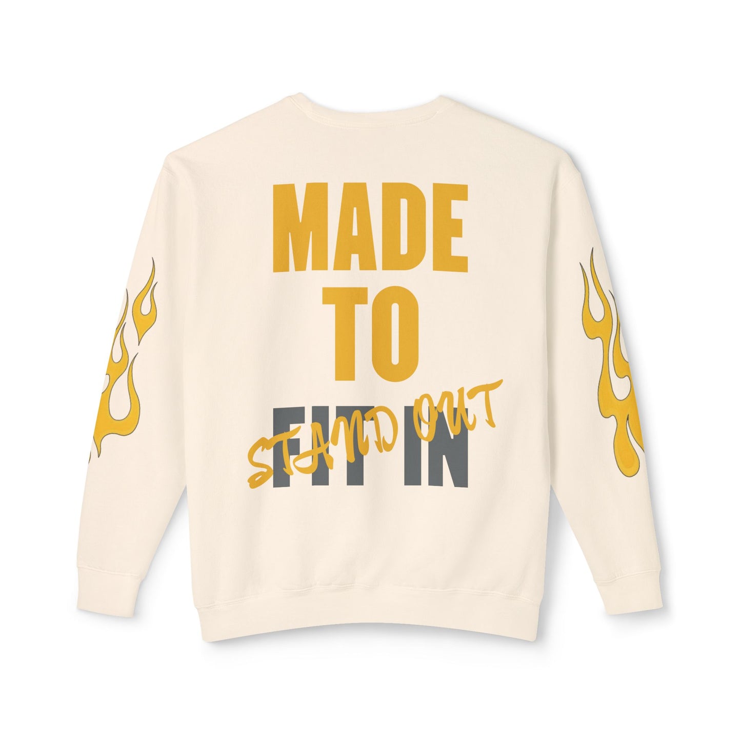 Jt Apparel Made to Stand Out Dual Color Crewneck Sweatshirt (Yellow/Grey)