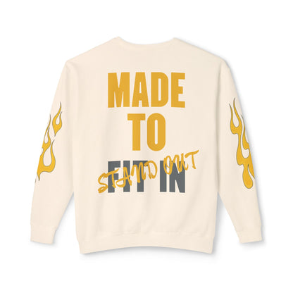 Jt Apparel Made to Stand Out Dual Color Crewneck Sweatshirt (Yellow/Grey)