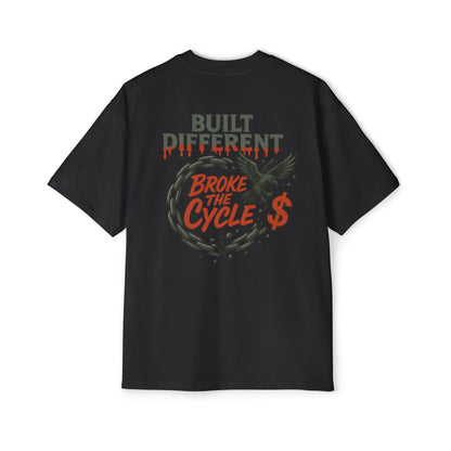 Men's Heavy Oversized Tee - 'Built Different' Break the Cycle Graphic T-Shirt