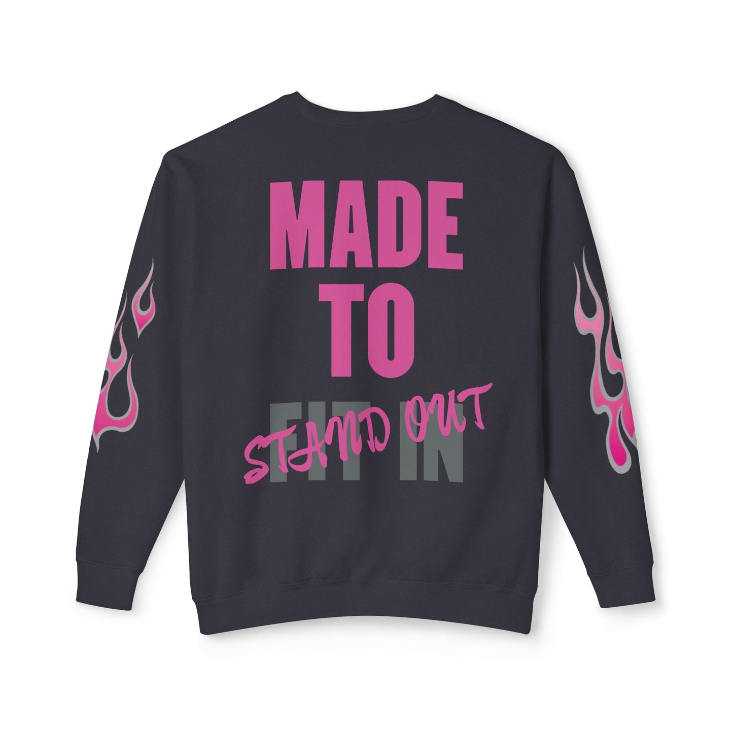 Jt Apparel Made to Stand Out Dual Color Crewneck Sweatshirt (Pink/Grey)