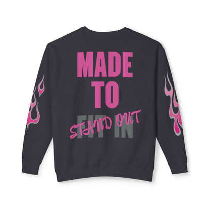 Jt Apparel Made to Stand Out Dual Color Crewneck Sweatshirt (Pink/Grey)