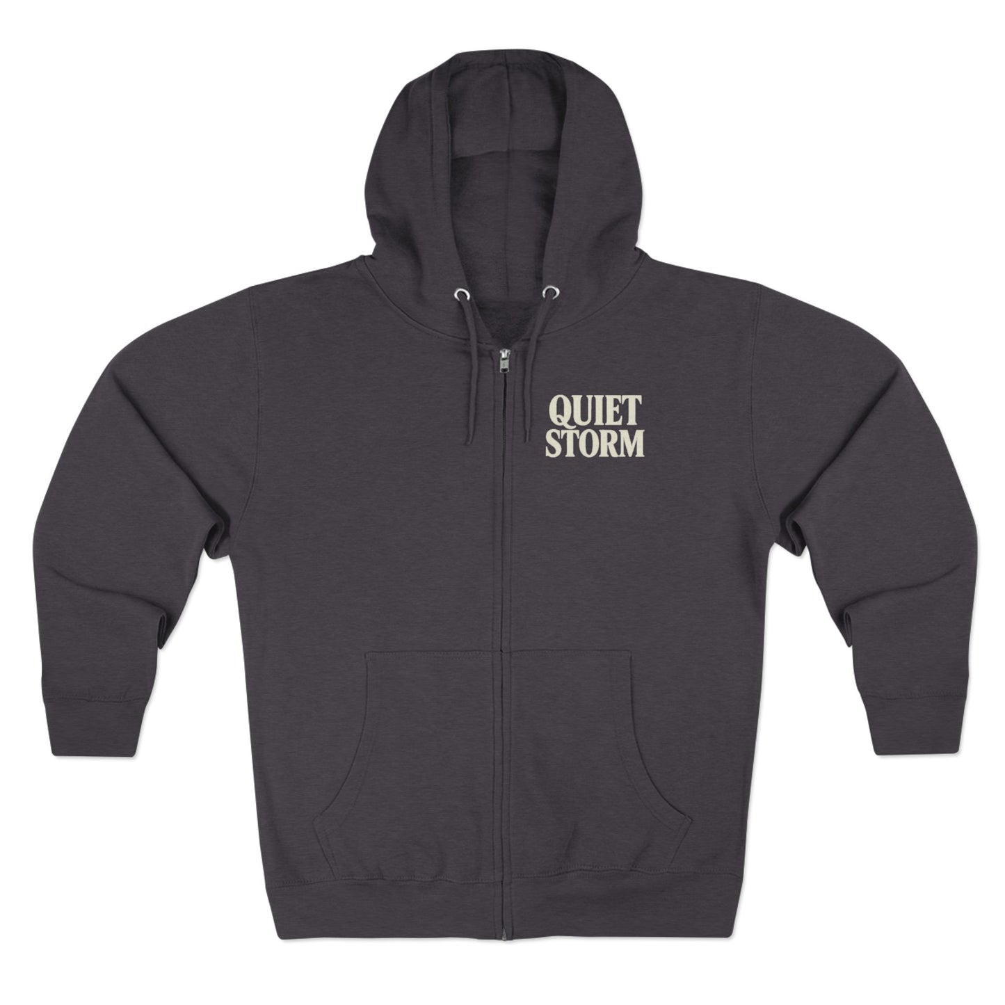 Quiet Storm Zip Hoodie - Cozy Sweatshirt for Relaxation, Medium - Heavy Fabric, Perfect Gift for Friends, Chill Nights, Everyday Wear, Casual Outings