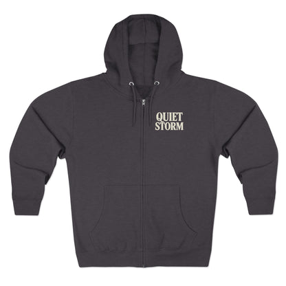 Quiet Storm Zip Hoodie - Cozy Sweatshirt for Relaxation, Medium - Heavy Fabric, Perfect Gift for Friends, Chill Nights, Everyday Wear, Casual Outings