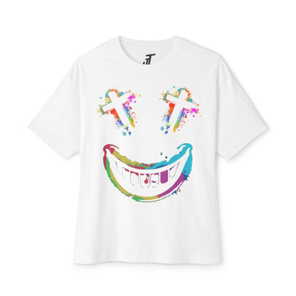 Jt Apparel "Average is Dead, Made To Stand Out" Multicolor Cross Eyes Emoji Design Oversized Tee