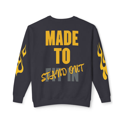 Jt Apparel Made to Stand Out Dual Color Crewneck Sweatshirt (Yellow/Grey)