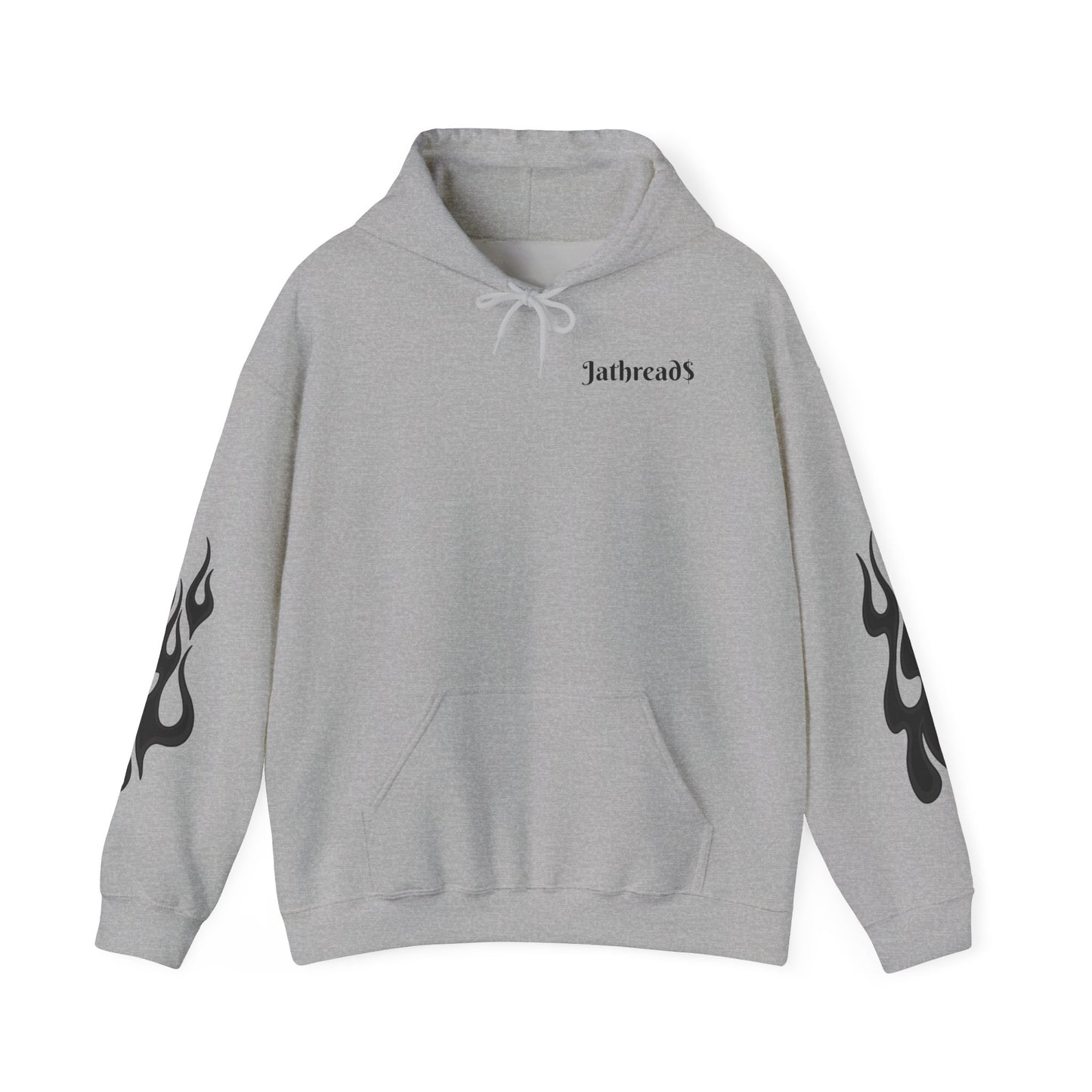 Jathread$ Black Flame Sleeve Pull Over Hoodie