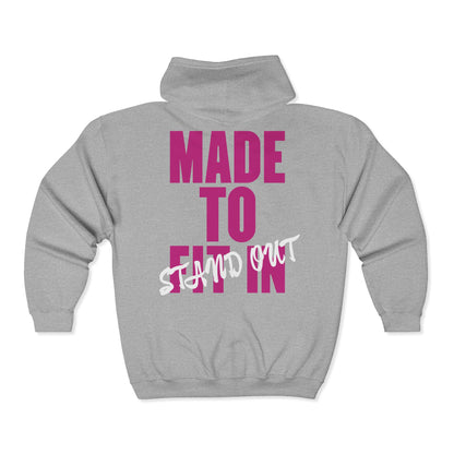 Jt Apparel Made To Stand Out Dual Color (Pink/White)Zip Up