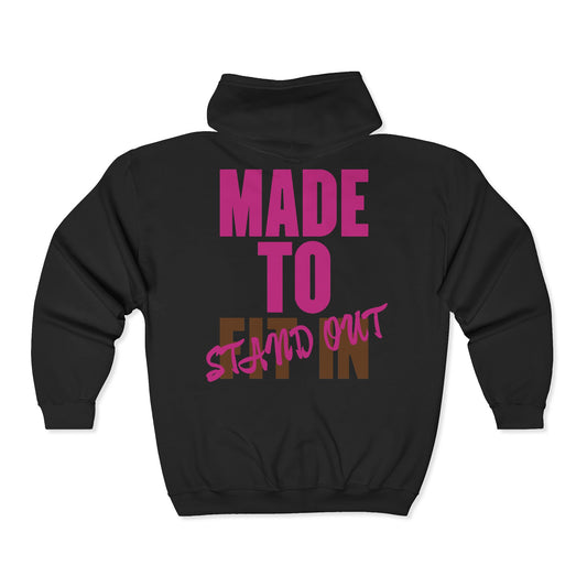 Jt Apparel Made To Stand Out Dual Color (Pink/Brown) Zip Up