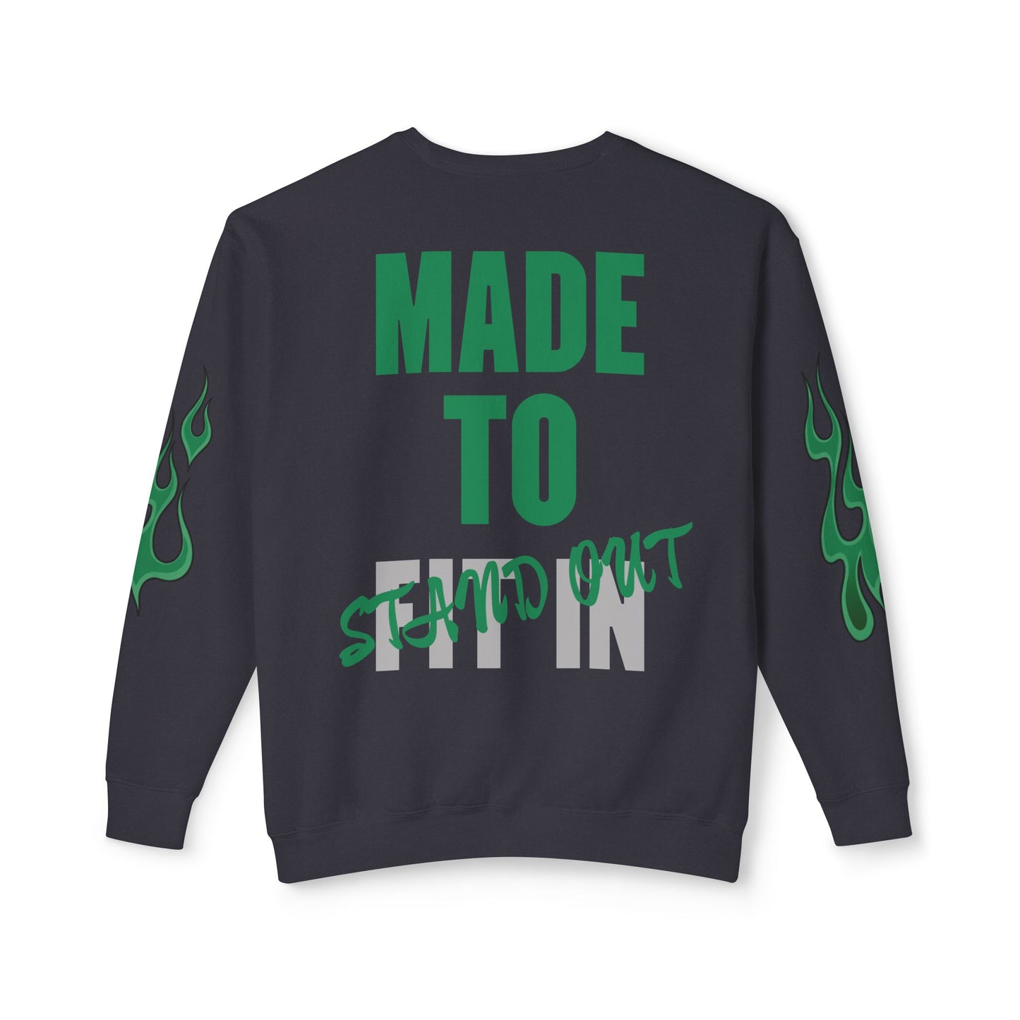 Jt Apparel Made to Stand Out Dual Color Crewneck Sweatshirt (Green/Grey)