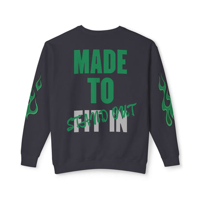 Jt Apparel Made to Stand Out Dual Color Crewneck Sweatshirt (Green/Grey)