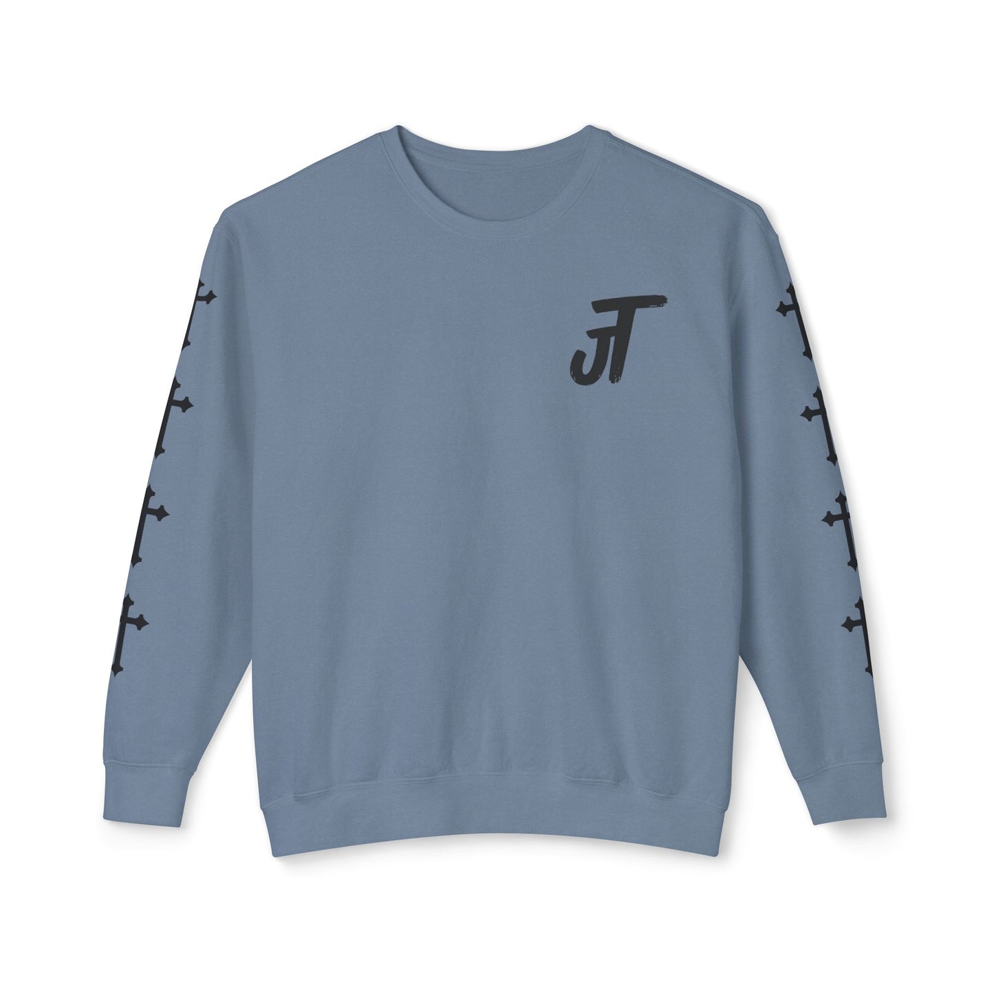 Jt Apparel Cross Sleeve Design Crewneck (White, Ivory, Blue Jean, Grey)