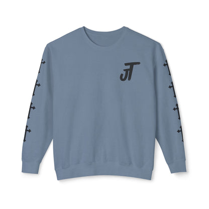 Jt Apparel Cross Sleeve Design Crewneck (White, Ivory, Blue Jean, Grey)