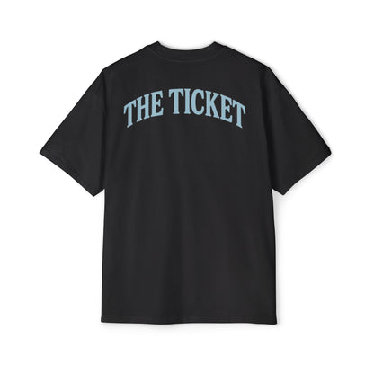 The Ticket Men's Heavy Oversized Tee - Admit One Design, Casual Streetwear, Perfect for Concerts, Event Tickets, Gift for Him