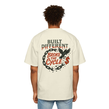 Men's Heavy Oversized Tee - 'Built Different' Break the Cycle Graphic T-Shirt
