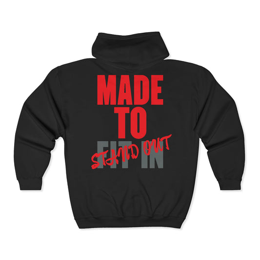 Jt Apparel Made To Stand Out Dual Color (Red/Grey)Zip Up