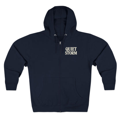 Quiet Storm Zip Hoodie - Cozy Sweatshirt for Relaxation, Medium - Heavy Fabric, Perfect Gift for Friends, Chill Nights, Everyday Wear, Casual Outings