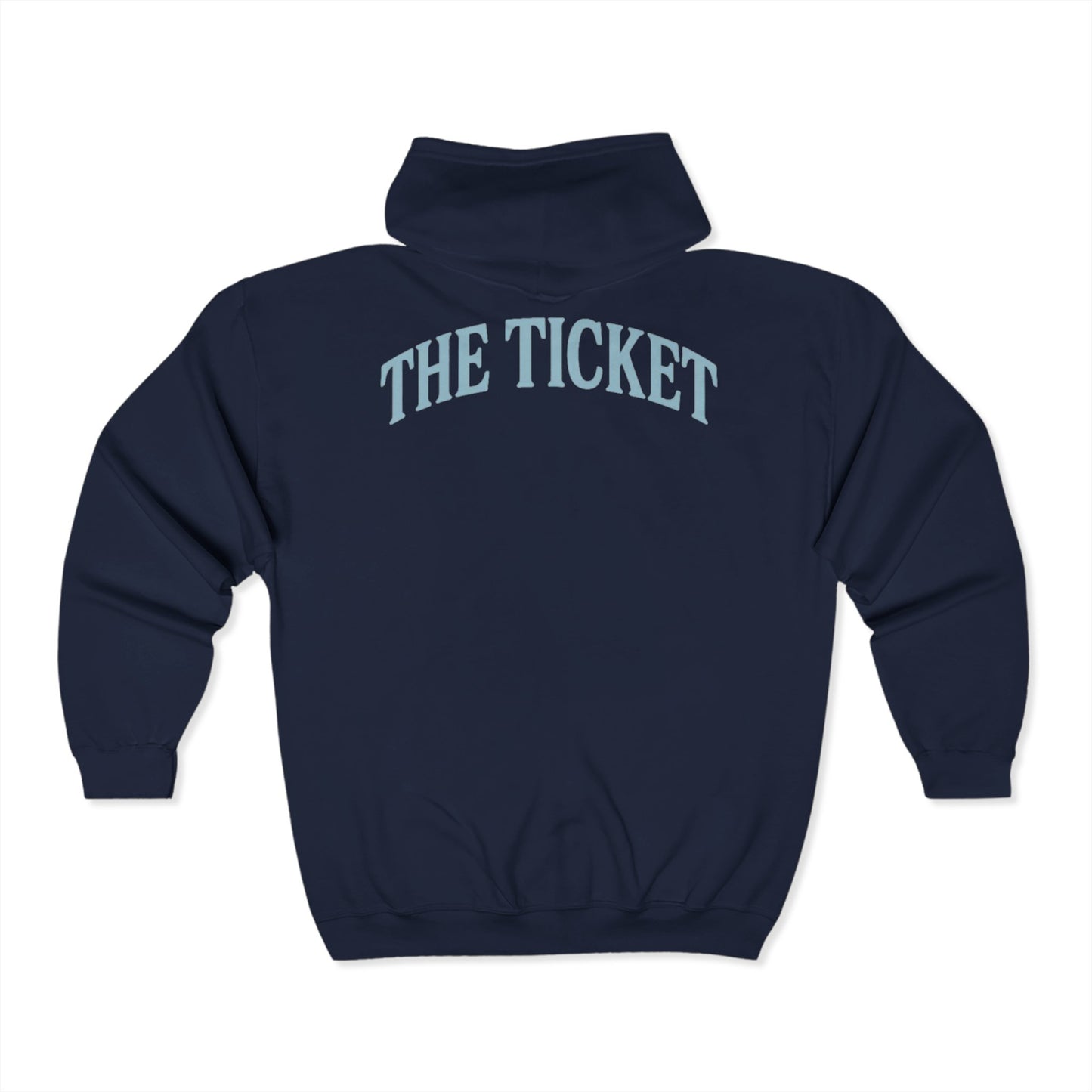 The Ticket Zip Up Hoodie - Admit One Design,  Medium-Heavy Fabric, Concert Hoodie, Gift for Him/Her, Everyday Wear, Casual Outings