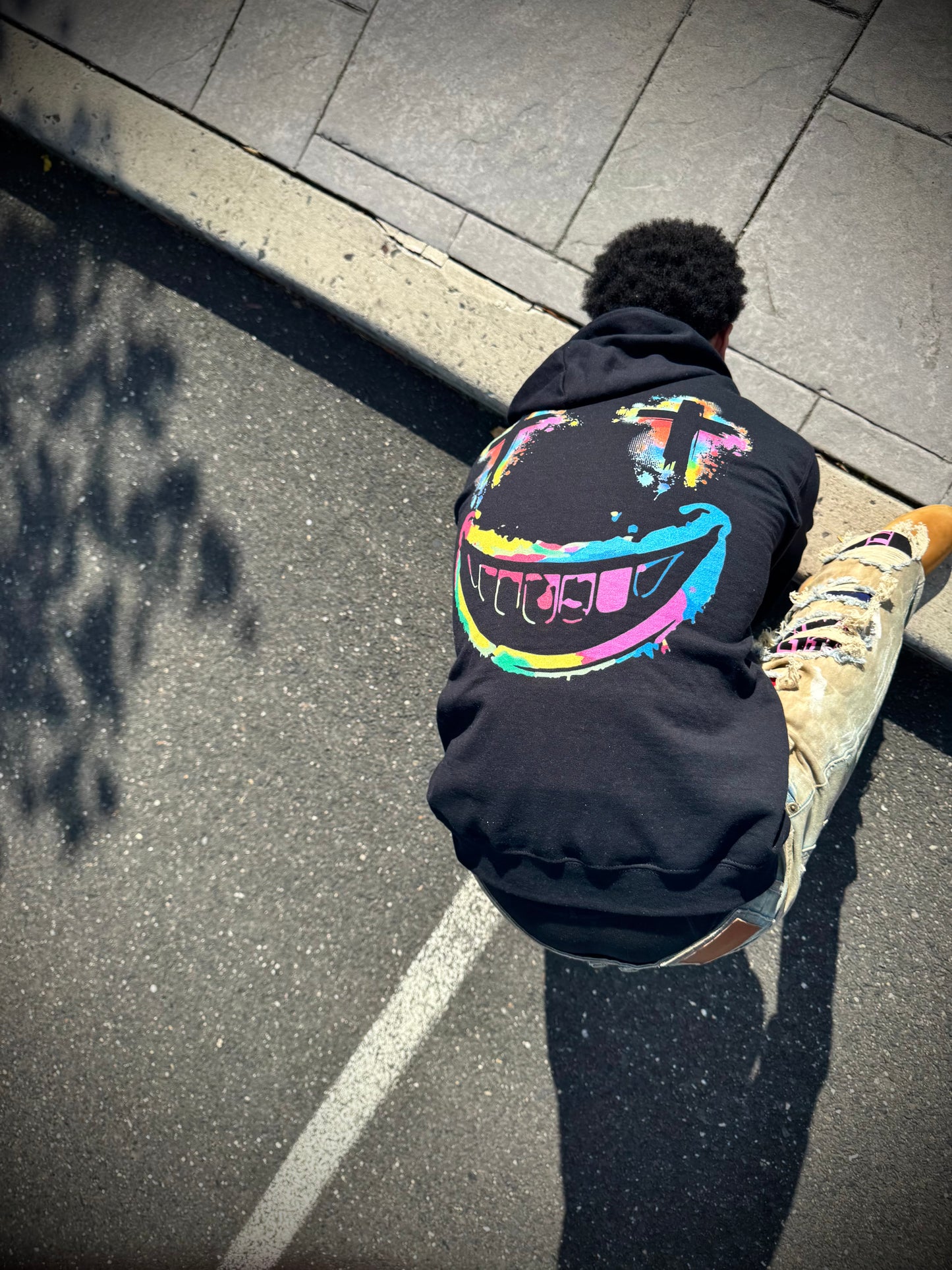 Jt Apparel "Average Is Dead, Made To Stand Out" Multi Color Cross Eyes Emoji Design Zip Up