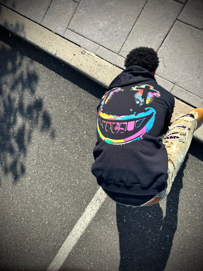 Jt Apparel "Average Is Dead, Made To Stand Out" Multi Color Cross Eyes Emoji Design Zip Up