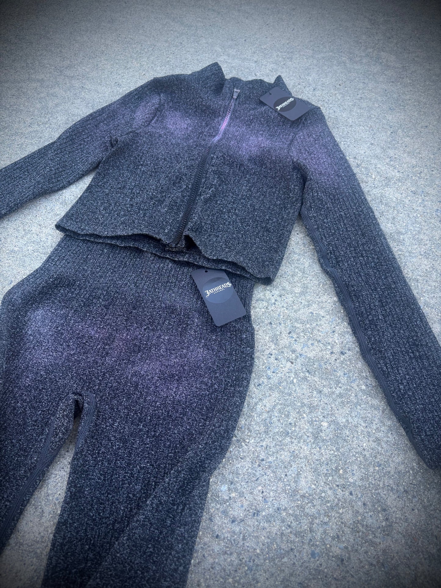 Galaxy Star Cropped Ribbed Flared Set