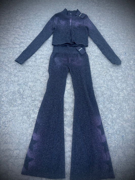 Galaxy Star Cropped Ribbed Flared Set